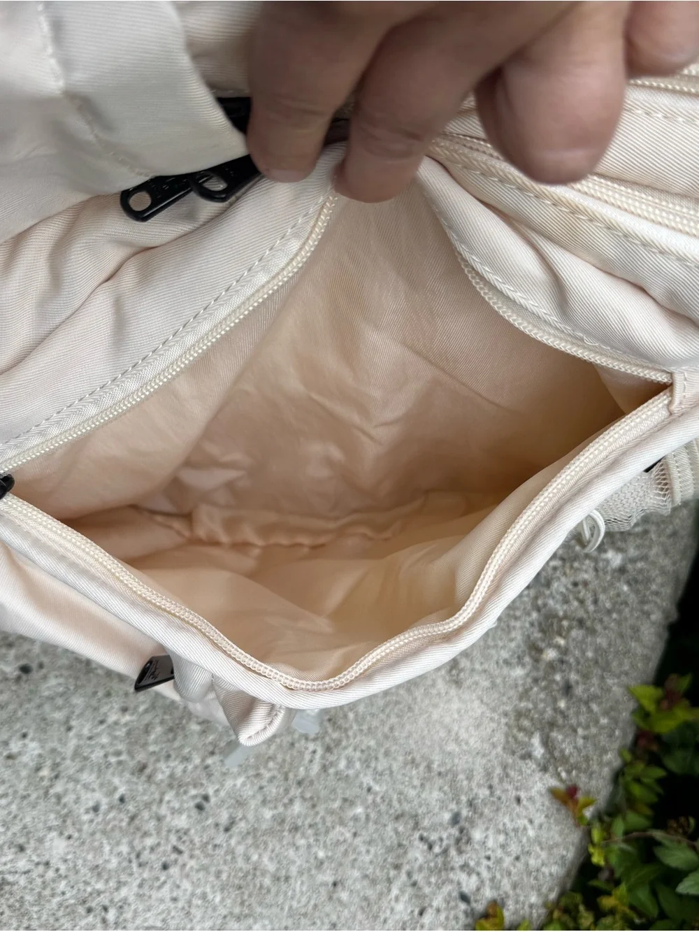 Kangol Cream Casual Daypack with Front Mesh Panel
